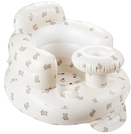Asiento inflable para bebé con bandeja, asiento de piso para bebés de apoyo completo, sillas de bebé para entretenimiento y baño, bomba de aire integrada, asiento de aprendizaje para bebés de 3 meses