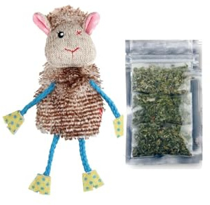 GiGwi, Jouet pour Chat réutilisable en Forme de Mouton, rempli de cataire, Durable et sûr, stimule Le Jeu et l'exploration, Taille Unique, Couleur Blanche, Modèle Refillable Catnip