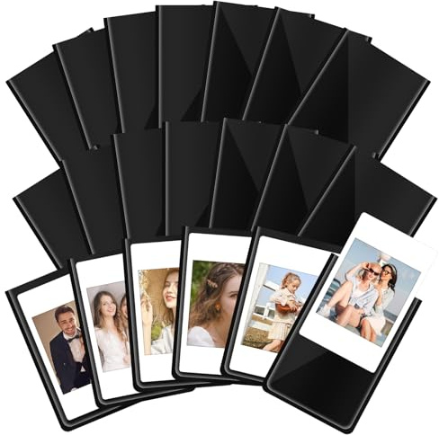 20 stycken mini magnet-fotoramar, 9,3 x 6,3 cm magnetram, kylskåpsmagnetram svarta fotomagneter självhäftande magnetisk ram bildram självhäftande för informationsramar väggar