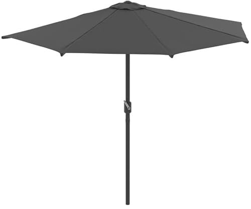 IDMarket - Demi Parasol de Balcon Plage Corte Gris 2,7x1,35 M avec Housse