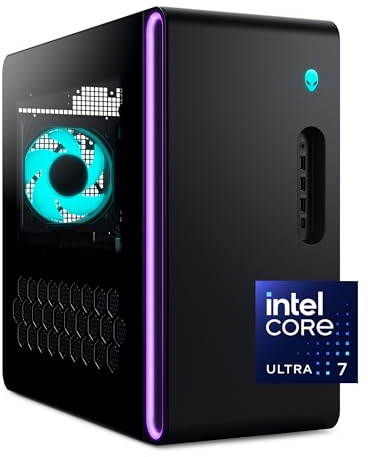 Alienware Aurora Gaming Desktop ACT1250 - Intel Core Ultra 7 265F Processor, Air Cooled, NVIDIA GeForce RTX 5060Ti, 16GB DDR5 RAM, 1TB SSD, 500W Platinum Rated PSU, Windows 11 Home - Clear Panel