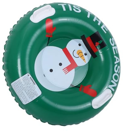 Kisangel Inflatable Snowman Ski Ring Thickened Inflatable Sleds Snow Sled Tubes Pvc Green