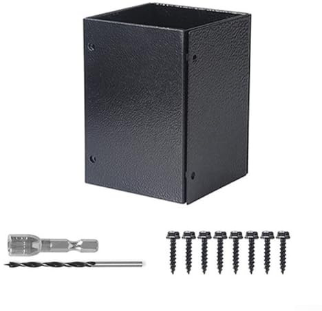 Protection de colonne réglable pour boîte aux lettres et poteaux de clôture, fabriquée en acier au carbone avec quatre pièces en forme de L superposées pour une protection sûre et durable (1 lot)