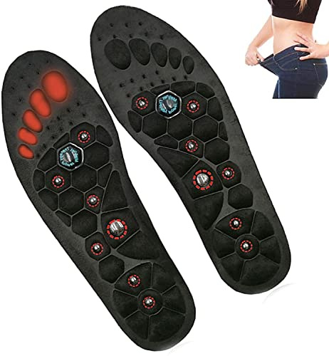 Réflexologie thérapeutique, coussinets plantaires, massage magnétique par acupression, semelles, for les douleurs de la voûte plantaire, orthèses, aux pieds(L(EU:44 47))