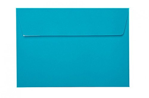 Paper24 100 Briefumschläge B6 125x176 mm mit Haftstreifen, 120g, Farbe: 18 Blau