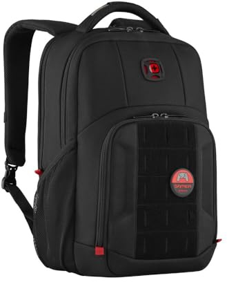 Wenger PlayerMode Gaming Mochila para portátil, portátil de hasta 15, tableta de hasta 10, 20 l, mujer hombre, negocios universidad escuela viajes, negro, 611651
