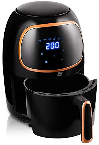 NK Friteuse Digital sans huile 2L - Friteuse à air chaud, Facile à utiliser, 6 Programmes, Revêtement antiadhésif, 1000W, Température Réglable jusqu'à 200ºC (Livre de Recettes Numérique)