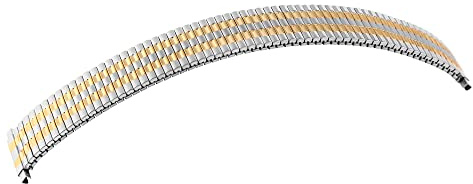 Rostfritt stål dragband för klockor, silver/guld, 18 mm