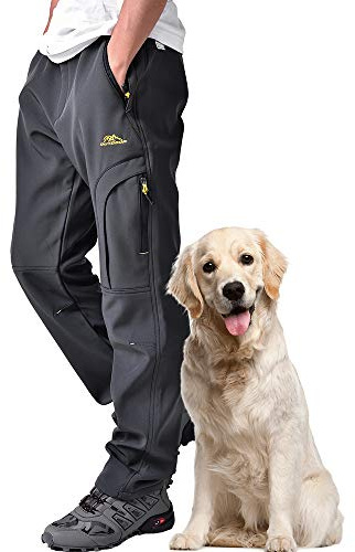 yeyity Pantalon d'extérieur pour homme - Imperméable - Softshell - Coupe-vent - Pantalon de ski d'hiver - Doublure polaire chaude