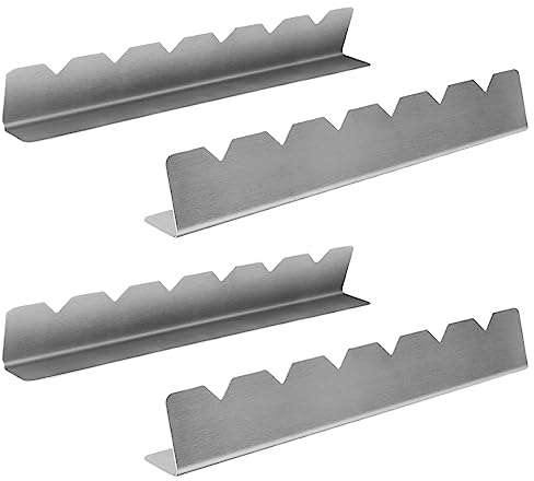 Wilitto 4 supporti per spiedini, in acciaio inox, con scanalatura antiscivolo, resistente, per barbecue, con 6 tacche compatibili con legno, bambù, rotondi, metallo, forniture per esterni