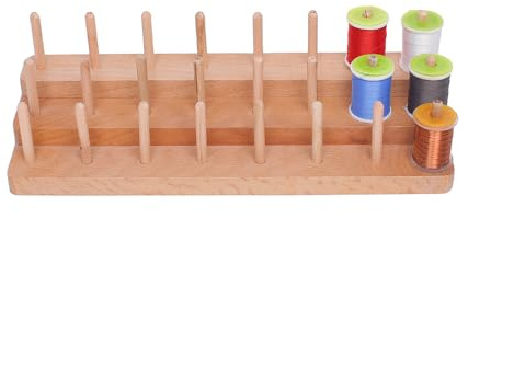 Raprance Support de bobine de fil de fixation de mouche en bois fait à la main pour matériel de pêche à la mouche