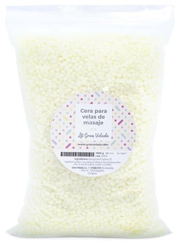 GRAN VELADA Naturligt och anpassningsbart massageljusvax | Sojabaserad växtformel | Perfekt för att skapa ljus med dina favoritdofter | 1 000 gr