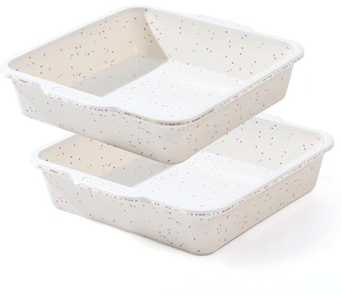 Vinino Set di 2 tortiere quadrate in silicone da 20,3 cm con telaio rinforzato in metallo, antiaderenti, senza BPA, adatte per fare torte, brownies, cheesecake, torte, pane