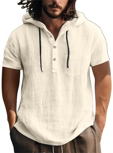 hoodies för män grafiska Europa och staterna bomulls- och linneskjorta tröja med huva kortärmad huva vår och sommar vardaglig herr strand t-shirt tröjor för sommar hoodies för män lätta
