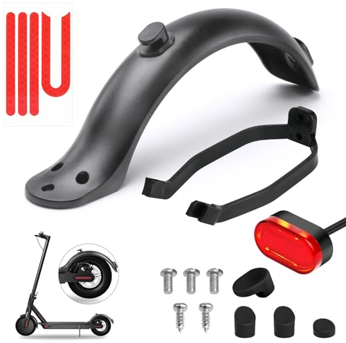 Ainiv Parafango Posteriore per Scooter, Staffa Parafango, Luce Posteriore LED e Striscia Riflettente, Accessori di Ricambio per Scooter Elettrico Mi Xiaomi M365 / M365 PRO (Grigio)