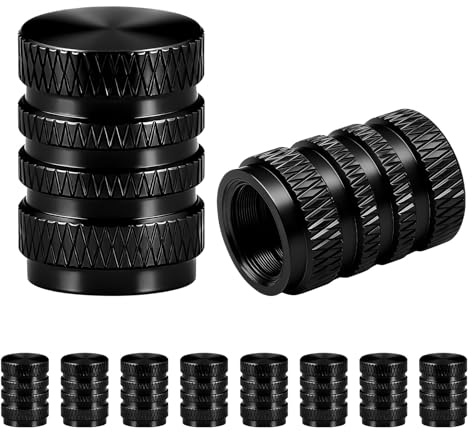 10 Pz Tappini Gomme Auto Neri, Tappi Pneumatici Auto, Tappi Valvole Pneumatici Autos, Cappucci delle Valvole per Automobili, Tappo della Valvola del Pneumatico dell'Autos Moto Biciclette Camion