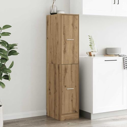 mtlskopl Armario farmacéutico Artisian Oak 30 x 41 x 144,5 cm de madera maciza con 4 cajones, cómoda de almacenamiento resistente, diseño clásico para cocina, oficina, salón o pasillo