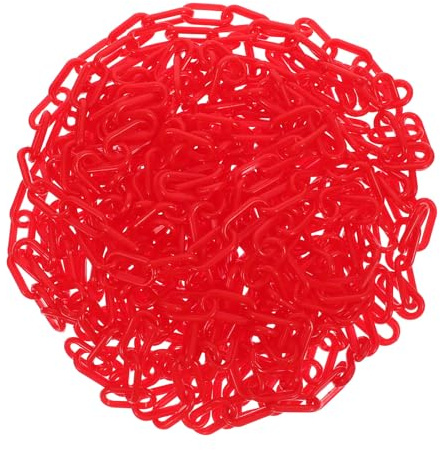 SHINEOFI Cadena de Seguridad para Control de Multitudes y Almacenamiento Conveniente de Plástico Rojo Diseño Desmontable y Barrera de Cadena de Estacionamiento en Diversos Entornos