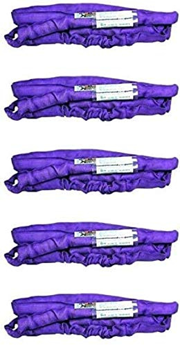 BA Products 38-RSP-6-x5 6' Purple Round Sling (Set of 5) for Wrecker, Rollback, Crane, Tow Truck & More!