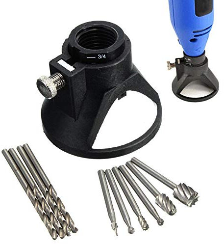 Multi Tool Cutting Guide Attachment Kit HSS Router Drill Bit Rotary Multi Tool Cutting Guide Attachment Kit Controlled Cutting - 11 Pcs((3 Set))