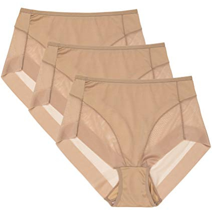 Channo Bragas Mujer Licra Invisibles Que No Marcan Efecto Tanga Básicas Colores Lisos (Pack de 3 Visón, M)