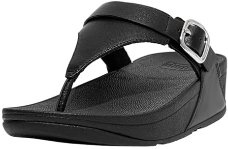 Fitflop Women's Lulu Adjustable Leather Sandals - Adjustable Straps, Lightweight & Comfortable with Natural Arch Support - All Black - 4 UK
