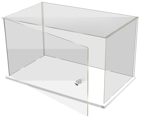 IDAFSA Clear Acrylic Display Case,Display Box Stand with White Base,with Door, Dustproof Protection Showcase for Collectibles Memorabilia Figurines ,12 Size Options(8x6x8inch; 20x15x20cm)
