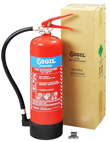 Powder Fire Extinguisher 4kg – Versatile & Reliable Fire Extinguisher - 21A 113B C Rating – Extinguisher for Campsites, Farms, Industrial Units & More - Comes with 5-Year Warranty
