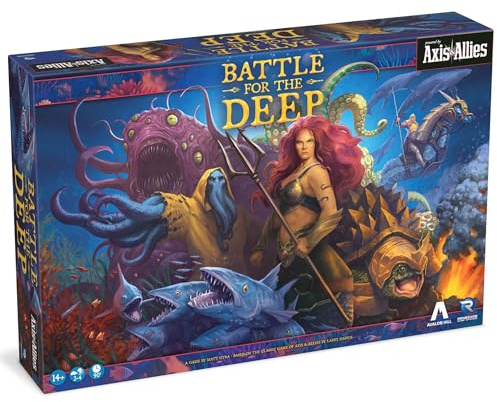 Renegade Game Studios Battle for the Deep – Axis & Allies Powered Underwater Strategy Board Game, 2v2 Tactical Warfare, 100+ Miniatures, 2-4 Players, Ages 14+