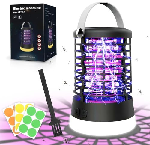 YOOHBERRYS Lampe Anti Moustique, Tue Mouche Electrique avec Trois Modes d'éclairage, Lampe Anti Mouche avec Stickers Anti - moustiques, Lampe UV Anti Moustique pour L'intérieur, Le Jardin, Le Camping
