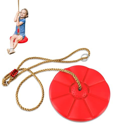 Altalena da Giardino per Bambini, Sedile Altalena per Bambini, Corda per Altalena da Arrampicata, Altalena per Interni ed Esterni, Capacità fino a 100 kg, per Bambini da 3 Anni (Rosso)