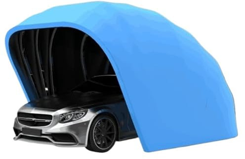 Motorcykelskjul Halvautomatiskt hopfällbart garage mobilt infällbart utomhus enkel parkeringsbod bil markis anti-sol och kapell Carport(Blue)