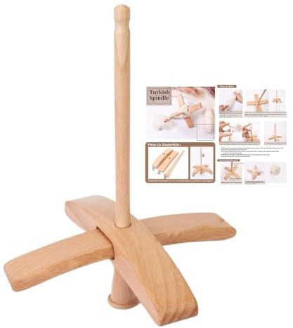 Turkish Drop Spindle, Hand Spinner Tool, Wool Yarn Spinner, Multipurpose Use, Easy to Take Apart Or Reassemble, 15x15x19cm/5.91x5.91x7.48 Inches, for Yarn, Weaving