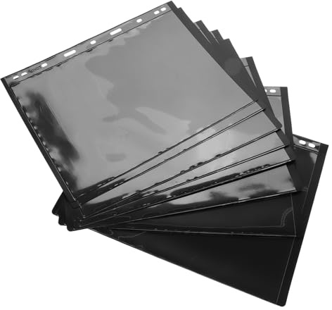 Mipcase 10 Hojas de Colección de Sellos 9 Perforaciones Fondo Negro Papel Protector para Billetes y Monedas Compatible Álbumes de Sellos Adecuado para Coleccionistas y Almacenamiento