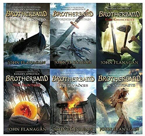 brotherband chronicles john flanagan collection 6 books set (the outcasts, the invaders, the hunters, slaves of socorro, scorpion mountain, the ghostfaces)