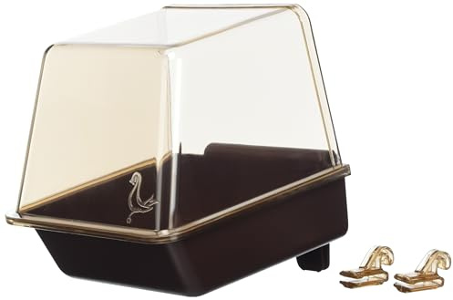 Penn-Plax Clip-On Bird Bath – Attaches to Most Birdcages – Perfect for Parakeets, Lovebirds, Parrotlets, Finches, Canaries, and Other Small Birds – Brown