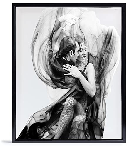 Cornice portafoto vuota per tela su telaio, formato 50 x 70 cm, colore nero lucido