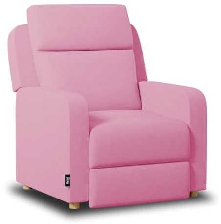 Nalui - Fauteuil Relax Salon Manuel (77x87x95cm) avec Repose-Pied et Structure Renforcée, Supporte jusqu'à 150kg. Fauteuil Inclinable 160º, Rembourré en Tissu | Rose