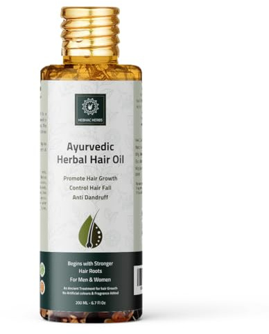 Ayurvedisches Kräuter-Haaröl aus 21 ayurvedischen Kräutern, Mehrzweck-Schuppen, Haarausfall (200 ml), traditionelles pflanzliches Haaröl für Männer und Frauen