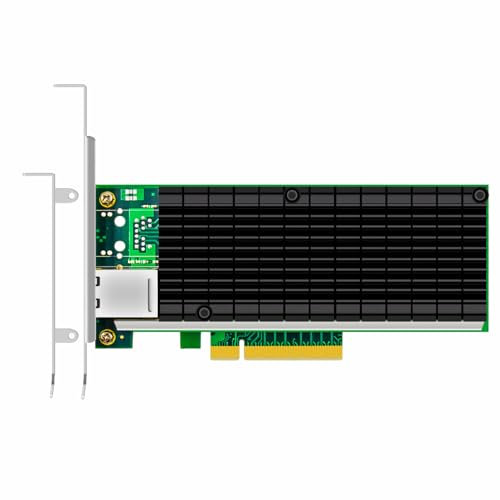 GLOTRENDS ST7215 Tarjeta de Red Ethernet de 1 Puerto 10Gb RJ45 con Controlador Intel X540, Interfaz PCIE 2.0 X8, Compatible con Windows 11/10/Windows Server/Linux/ESX/VMware ESXi