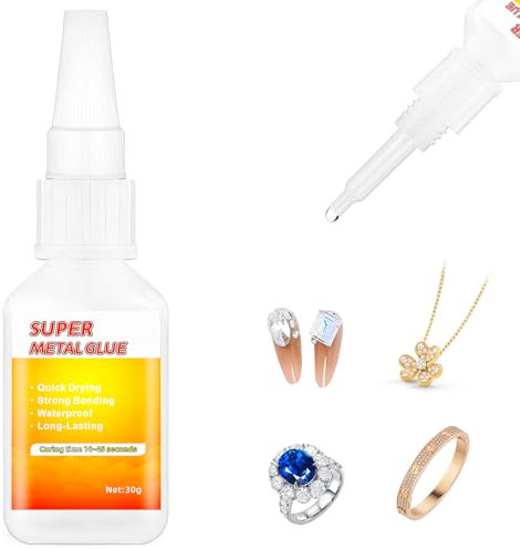 Sekundenkleber Metall extra stark, Metallkleber Wasserfest, Hitzebeständig, mit Anti-Verstopfungskappe, Metall kleber Zum Verkleben Von Metallen Aller Art