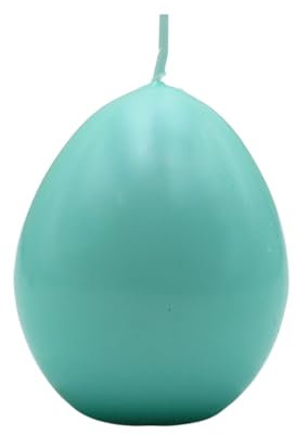 Candela XL di alta qualità, uovo di Pasqua, uovo di candela, candela decorativa a forma di uovo, candela di cera uovo, candela decorativa pasquale come uovo in azzurro pastello, lunghezza 7 x
