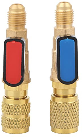 Valvola a Sfera 1/4, 2 Pezzi Valvola a Sfera Gas Refrigerante Valvole per Climatizzatore di Pollice Valvola di Controllo del Refrigerante per R22 R410A