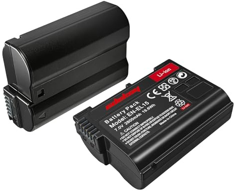 EN-EL15 EN-EL15c Battery for Nikon Camera: Z6 III Z5 II D600 D500 Z6 II Photography Enthusiasts 2Pack 2800mAh 7.0V