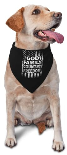 Gud, familj, land, frihet hundar bandana andas hundhalsduk mjuk hundhalsduk för hundkläder och tillbehör katter liten medelstor och stor hund