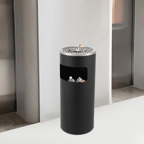 DSYOGX 2,5 Gal stående askkopp soptunna avfallsbehållare med 22 x 30 cm avtagbar stående askkopp för inomhus/utomhus, stående golv