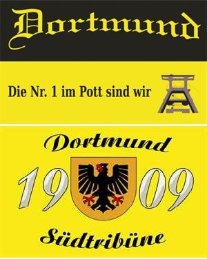 2er Set Dortmund Südtribüne & Dortmund Nr.1 im Pott Fussball Fahne Flagge Grösse 1,50 x 0,90m mit Ösen - FRIP –Versand®