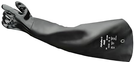 Ansell AlphaTec 09-430 Guantes de Trabajo de Neopreno, Resistentes a Productos Químicos, Guantes Industriales Reutilizables, Talla XL (1 Par)