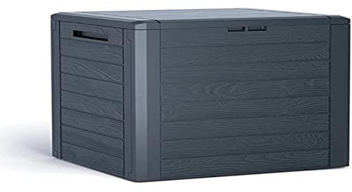 Baúl de jardín WOODEBOX 140L., dimensiones (mm) 585x460x550, color Antracita