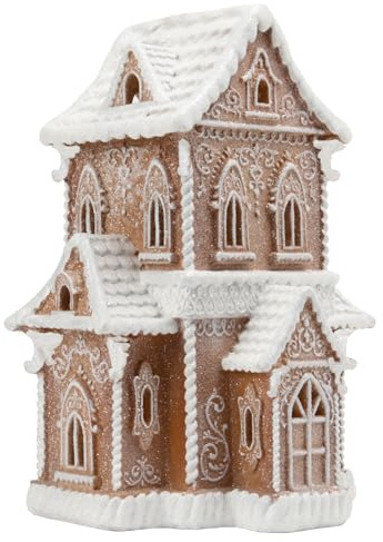 Braxio Decoración de Mesa de Navidad de casa de Jengibre, decoración de Pan de Jengibre, decoración Tradicional de casa de Campo, Iglesia, Figuras coleccionables de Navidad, 10.25 x 7.5 x 13.5